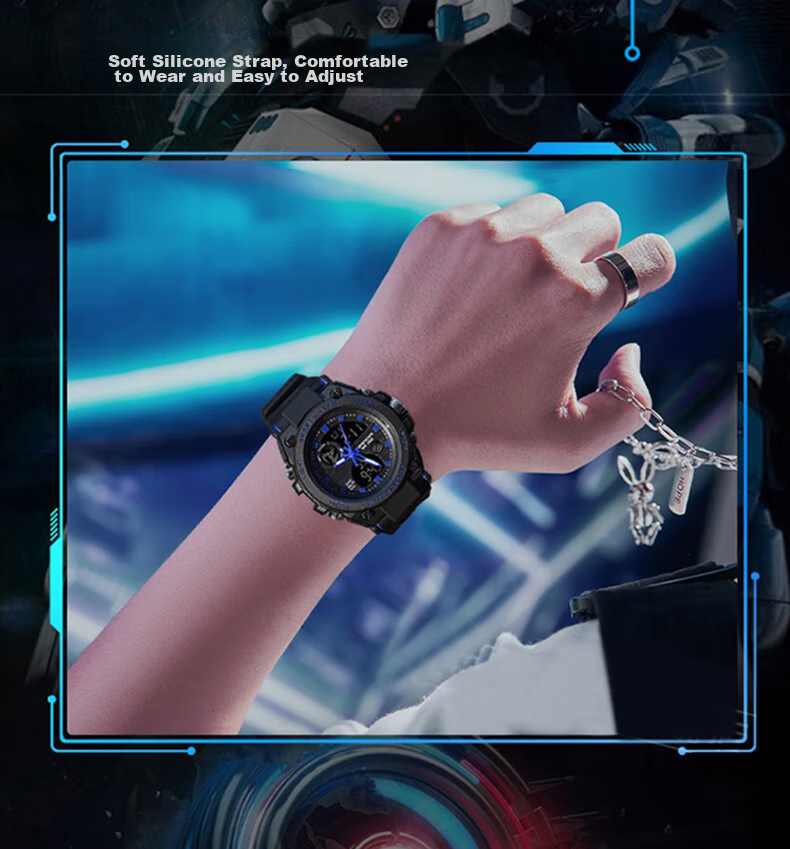 ABORNI Black Knight Watch for Men, Waterproof, Suitable for Middle And High School Students, New Year's And Valentine's Day Gift for Boyfriend Or Husband 9