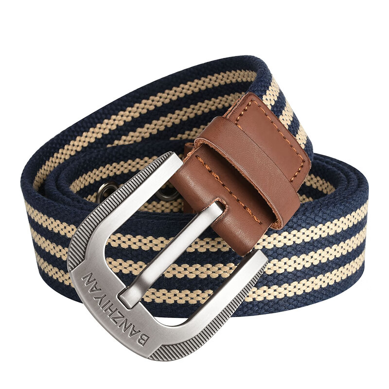 HALFEEL Canvas Belt for Men with Pin Buckle, Youth Woven Casual Korean Style Thickened Trouser Belt for Military Training Extended Version Gift
