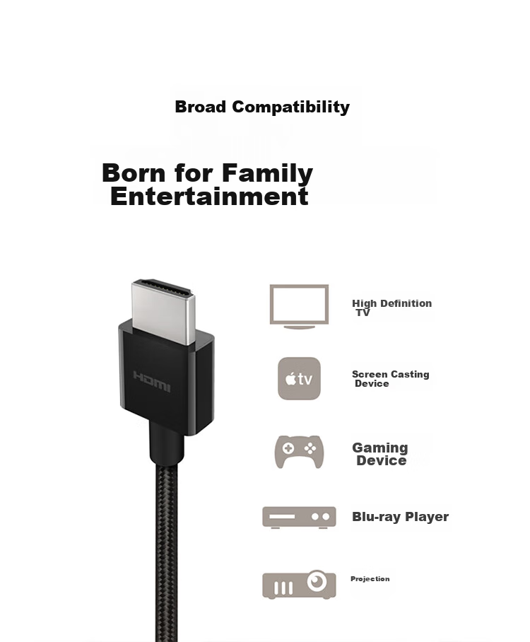 BELKIN HDMI 2.1 Extension Cable, 48Gbps Monitor Connection Cable, 4K Dynamic HDR High-Definition Video Cable, 8K Digital EARC Cable, Braided Version, 2 Meters, AV10176 8