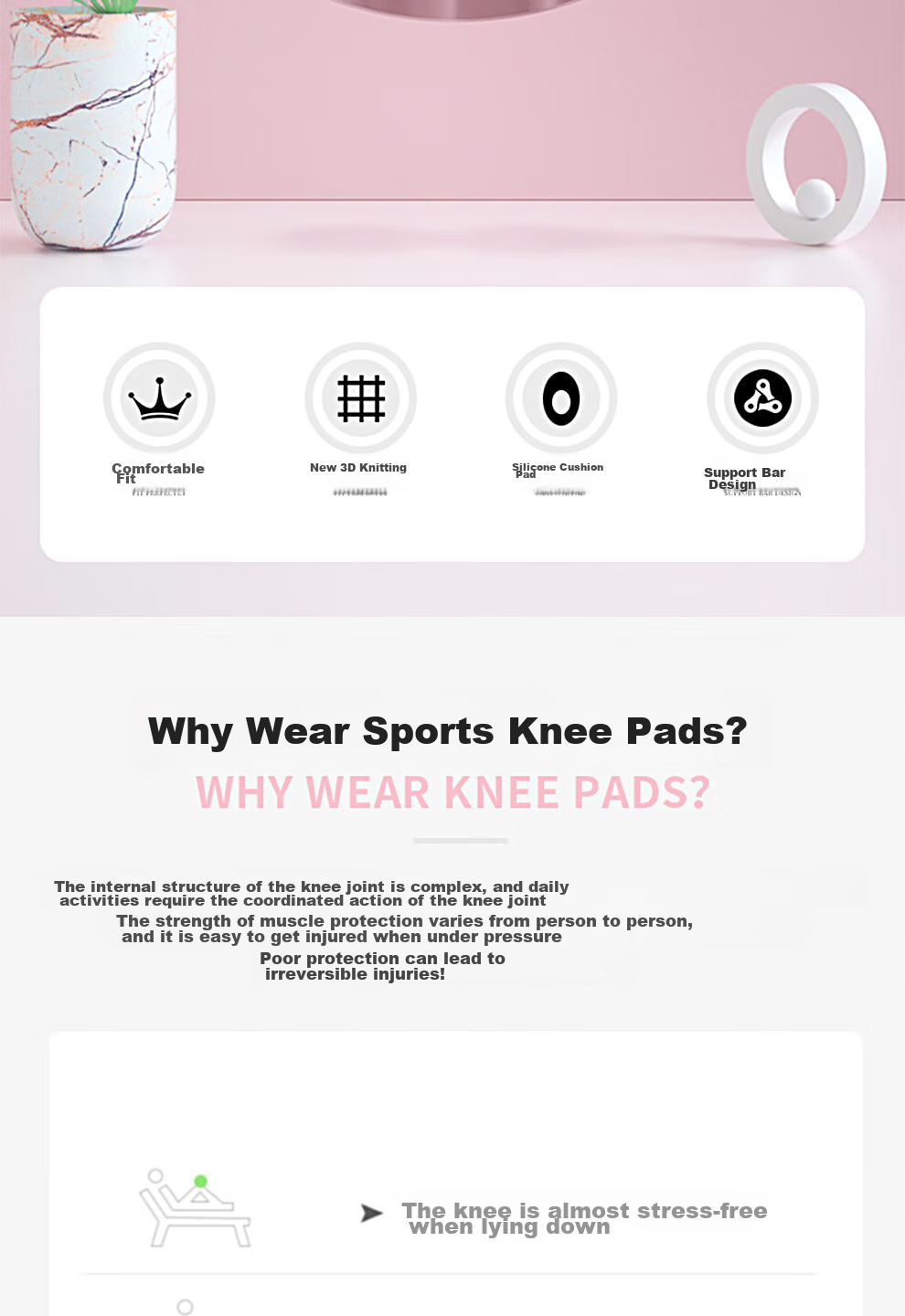 Gingpai Sport Knee Brace for Jump Rope, Professional Sports Knee Support for Women, Patella Protection for Running, Hiking, Badminton, Meniscus Knee Sleeve And Protector 3