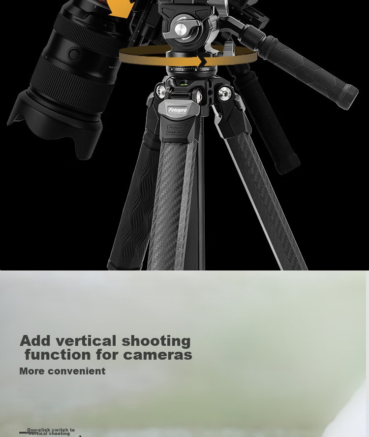 Fotopro Origin (20th Anniversary Edition), Lightweight Travel Photography Pure Carbon Fiber Irregular Design Panoramic Ball Head, Digital Camera Mirrorless Photography Tripod 16