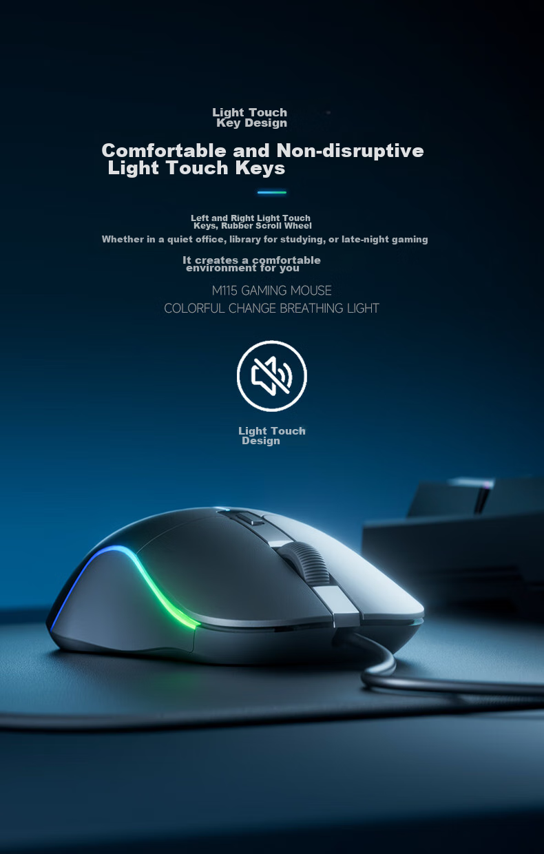 Acer Wired Mouse Gaming Mouse Macro Mouse USB Silent Mouse for Desktop And Laptop Computers Universal E-Sports Office Mouse 7200DPI Newly Upgraded OMW327 7