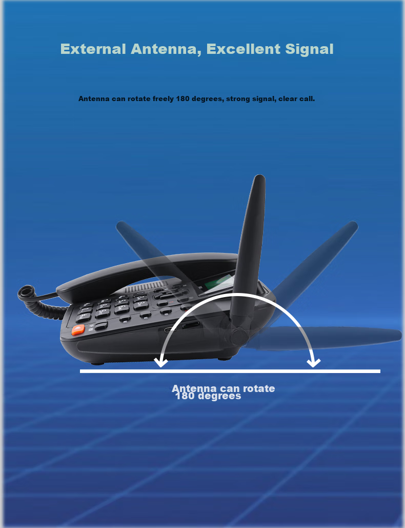 Guowei GW50 All-Network 4G5G Wireless SIM Card Telephone with Recording Function, Compatible with China Mobile, China Unicom, China Telecom And Cable TV Networks, Office And Home Use, Telemarketing, Landline Phone, Black 5