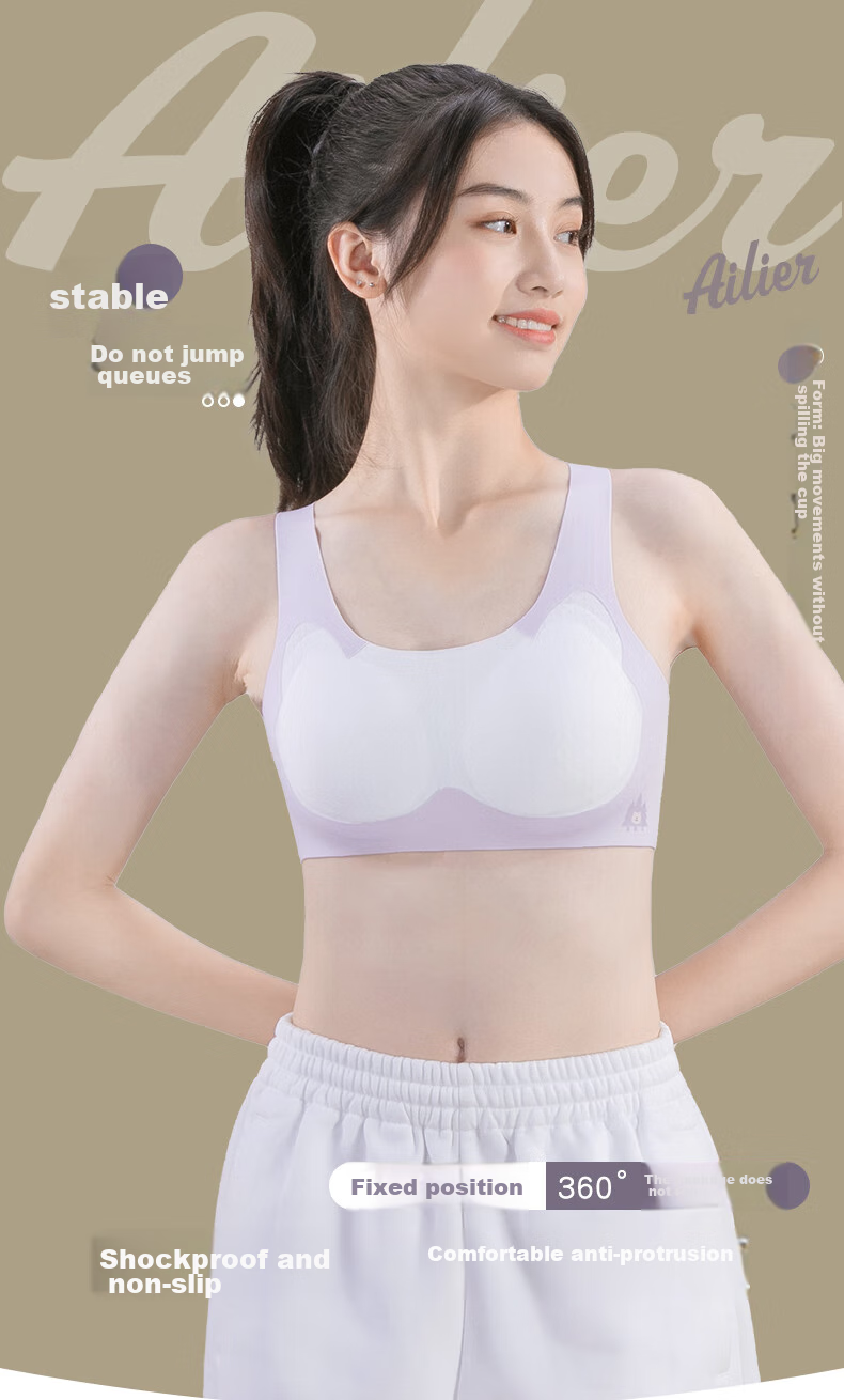 Ailier&ouluola High School Student Underwear for Ages 15-18, Middle School Girls' Vest Bra, Three-Stage Developmental Period, Girls' Bra 6265 Pink 85A 1