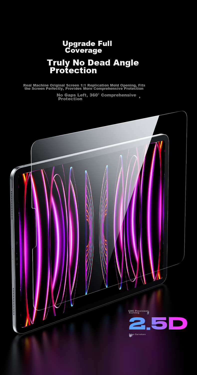 CangHua Tempered Glass Screen Protector for IPad Pro/Air4/Air5, Compatible with 11-Inch 2022/2021/2020 Apple Tablets, HD Anti-Fingerprint Protective Film 7