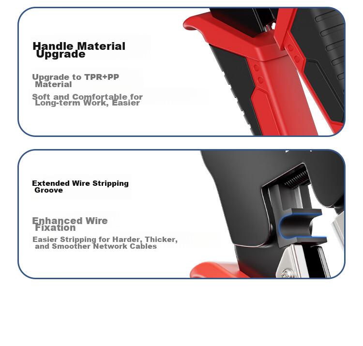 ZLEUE Network Cable Crimper, Wire Stripper And Cutter for Network And Telephone Cables, 4P6P/8P RJ45 Connectors, Multi-Functional Spring Tool for Professional Category 6 Cable Crimping And Termination, W103 18