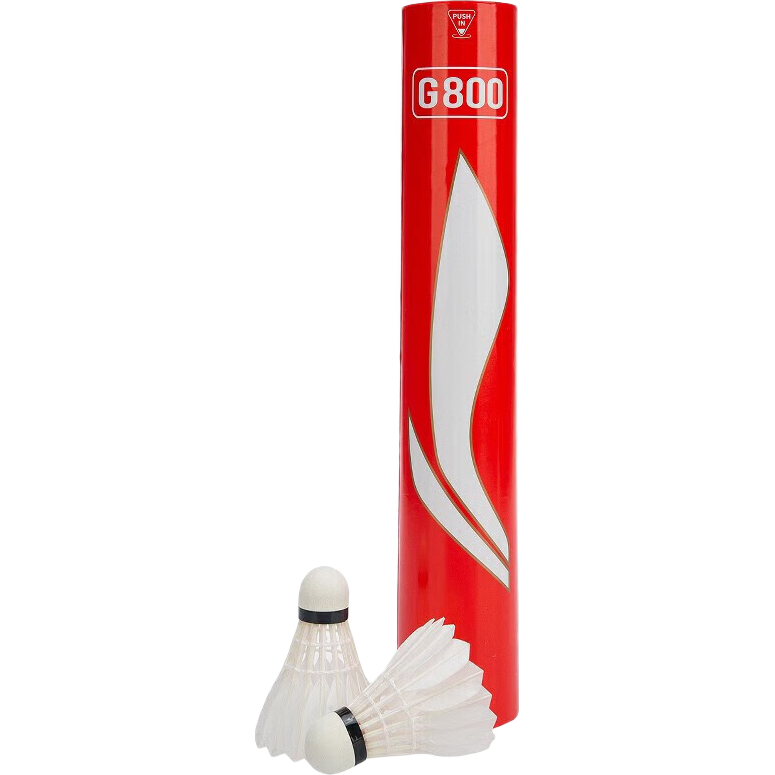 Li-Ning Badminton G800 Goose Feather Shuttlecocks for Professional Competitions, Durable And Stable Flight, One Tube of 12, Speed 77