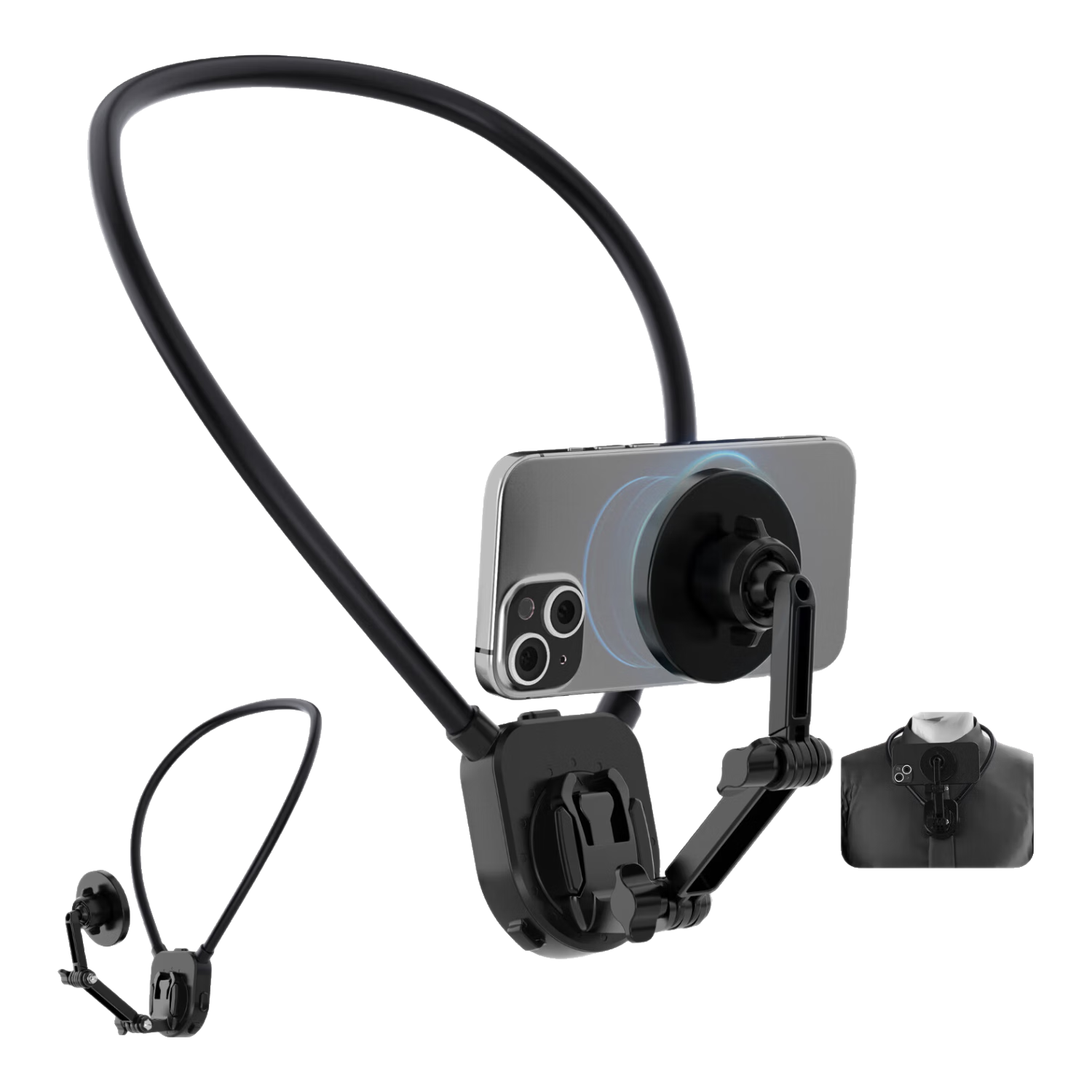 KYOTSU Magnetic Phone Neck Strap for GoPro 13/12 Action 6/5 Pro Insta360 And Other Action Cameras, Supports Vertical Shooting with Fixed Strap (Silicone Material)