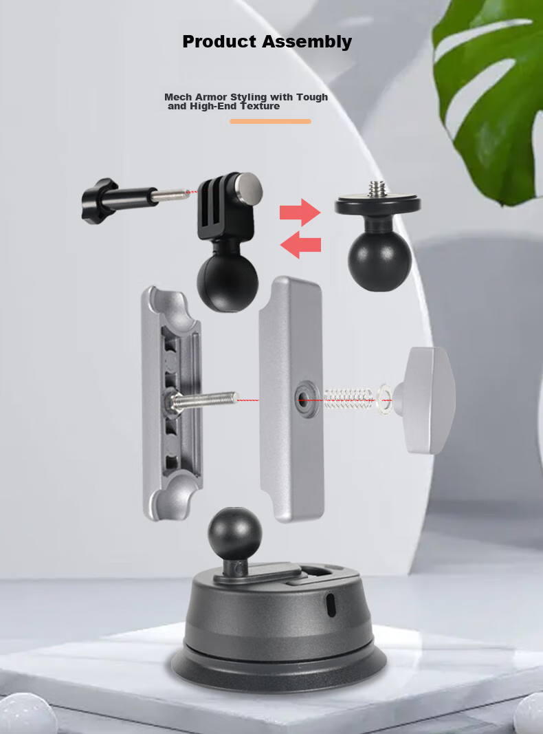 Qiye Car Suction Cup Mount Compatible with Insta360 X4 Panoramic Action Camera, Instax5 Accessories, X3 Car Roof Window, X5 Ceiling Fixed Windshield Mount for Sedans 5