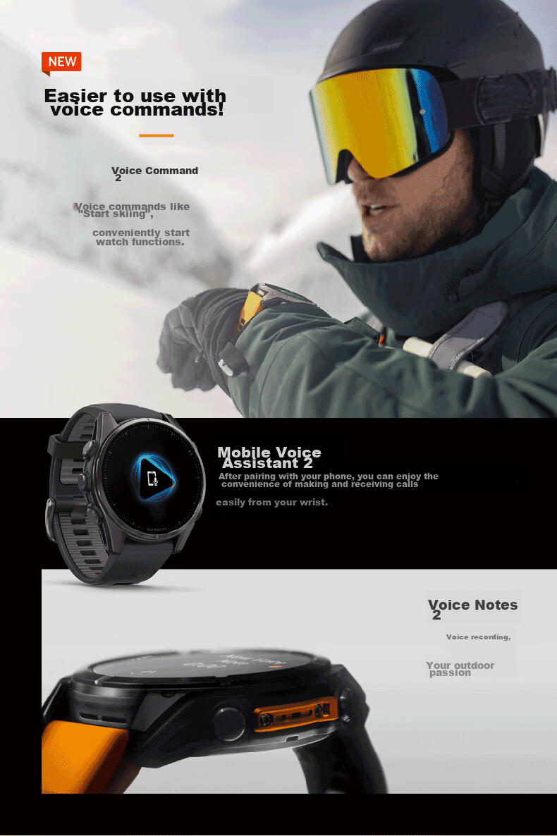 GARMIN Fenix8 Flagship Black - 51mm, Outdoor Sports Watch with Heart Rate Monitoring for Running, Diving, And Skiing 3