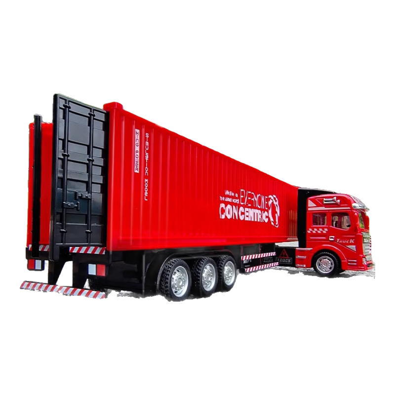 Mabaozibao Large Container Truck Toy Model Alloy Car Red for Boys Aged 3-6