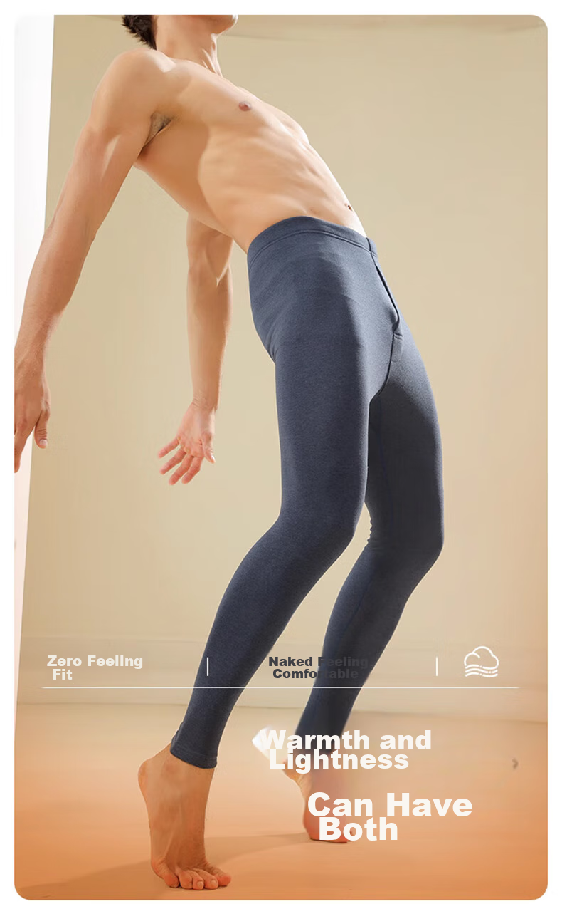 LangSha Men's Thermal Underwear, 2026 Autumn And Winter New Product, Warm Pants, Seamless Wool Silk 7A Antibacterial Base Layer Thin German Wool Pants 10