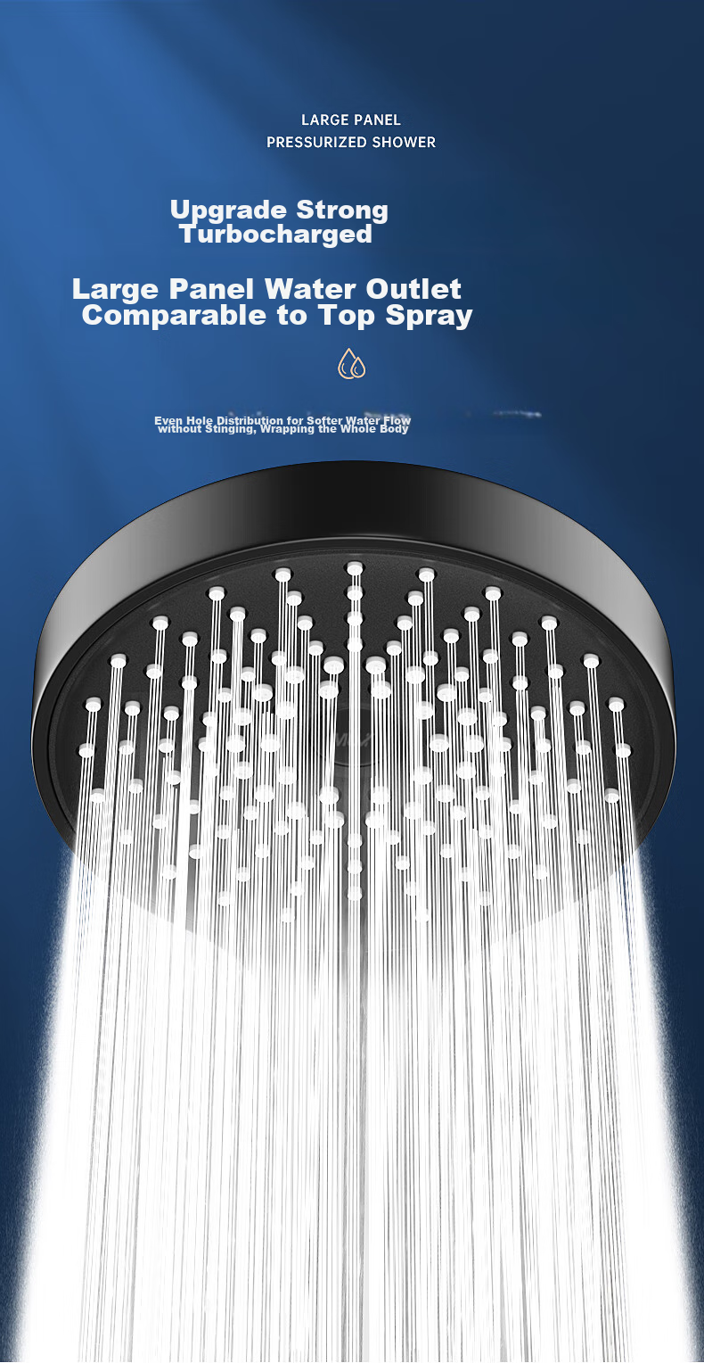Muvi High-Pressure Shower Head Set, Complete Spray Kit, Bath Shower Head with Hose, High-Pressure Bathroom Handheld Shower Head 4