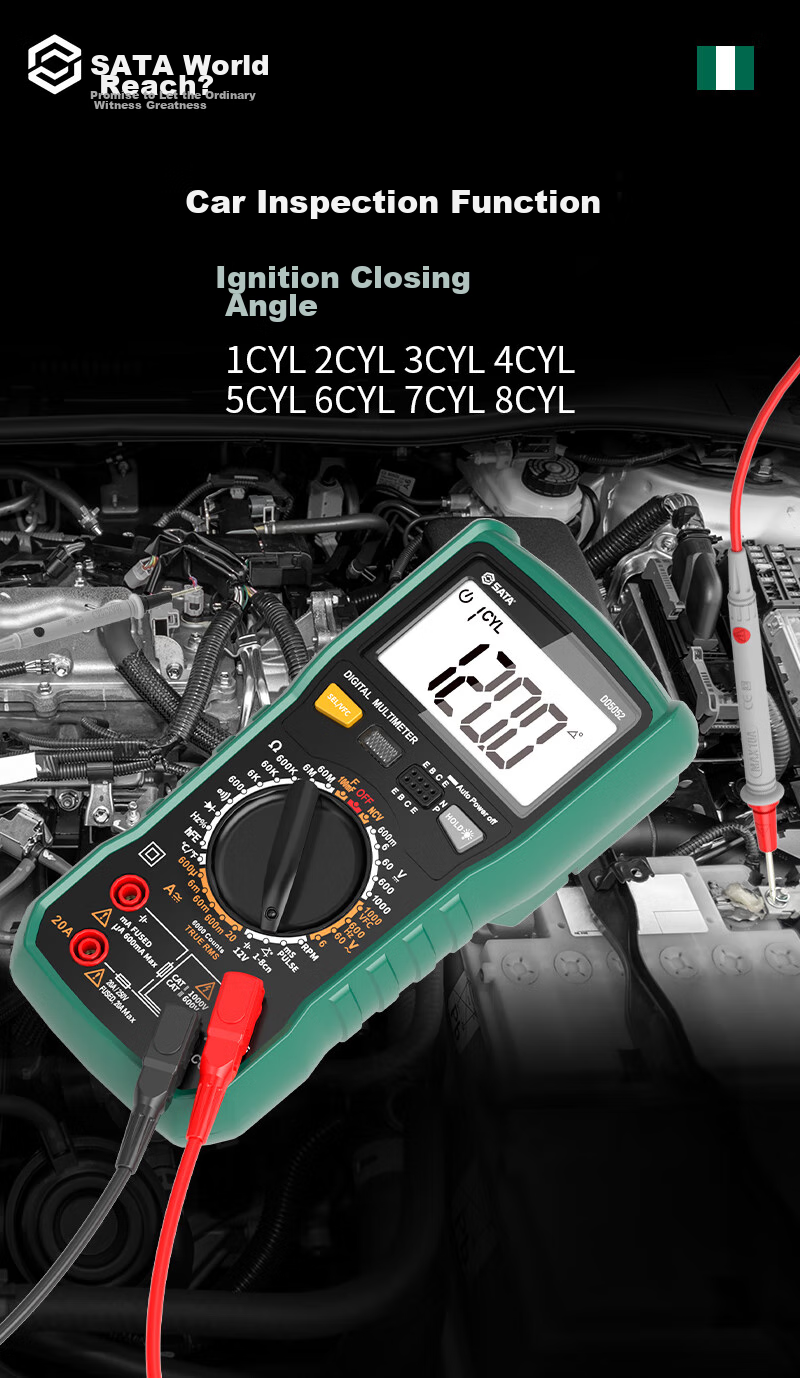 Shida SATA Automotive Multimeter, Multi-Functional Inspection, Burn Prevention, Auto Repair Digital Display Universal Meter, Electrician-Specific D05052 Standard Configuratio 9