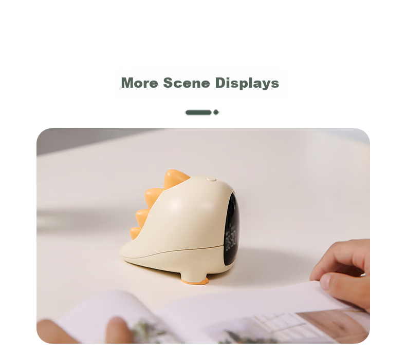 Mashi Alarm Clock for Children And Students, Wake-Up Aid with Countdown Timer, Cartoon Music Alarm, New Year Dinosaur Alarm, Matcha Green Gift 10