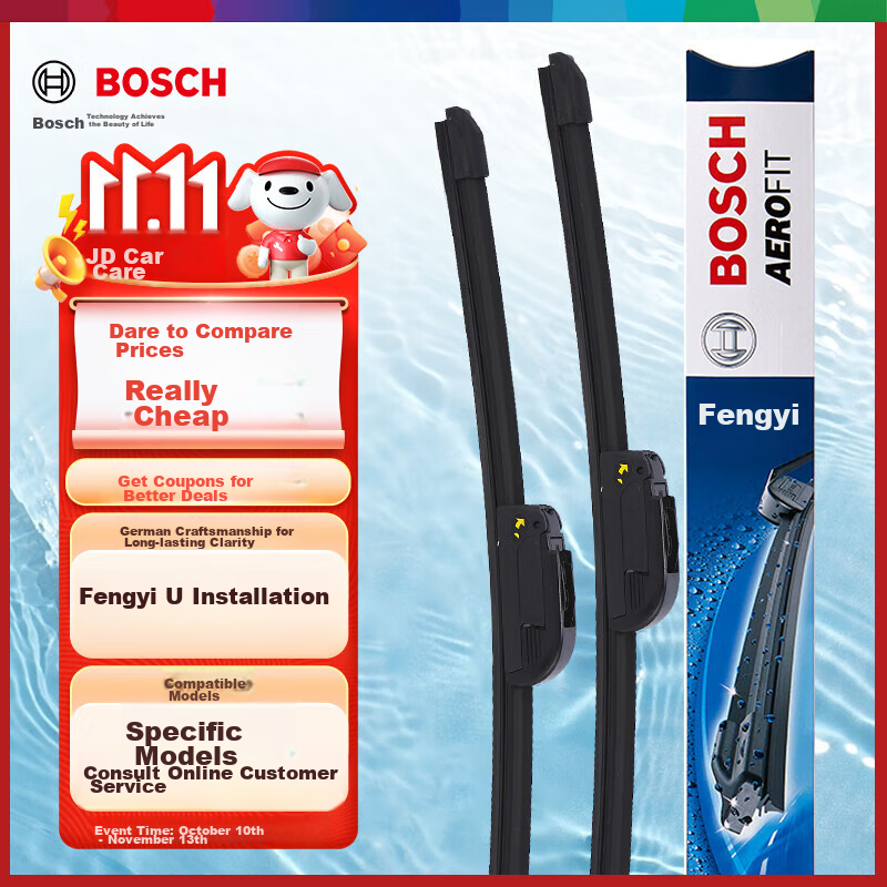 BOSCH Wind Wing U Wiper Blade 24/18, Compatible with 2008-2012 Forester, 2014-2017 Impreza, Cadillac CT5, CT6