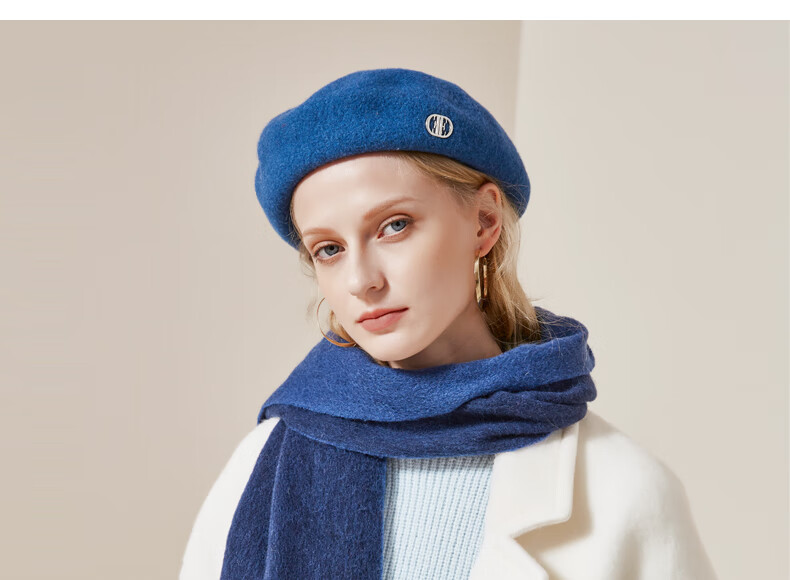 ELLE [Gift Box] 100% Wool Scarf for Women, Double-Sided Autumn And Winter Thick Warm Shawl Neck Wrap Gift Mid-Autumn Festival 26