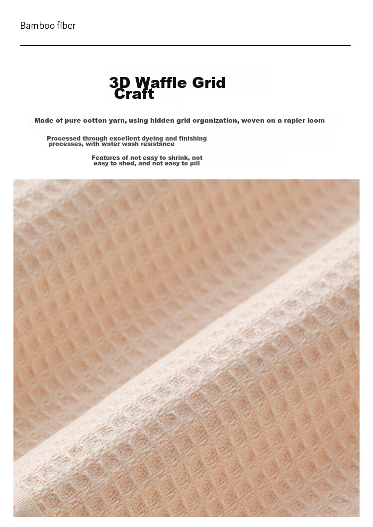 Zhuyibai Pure Cotton Waffle Pillowcase 1 Pair, Gauze Breathable Sweat-Absorbing Adult Pillowcase Non-Slip Fixed Blue 7