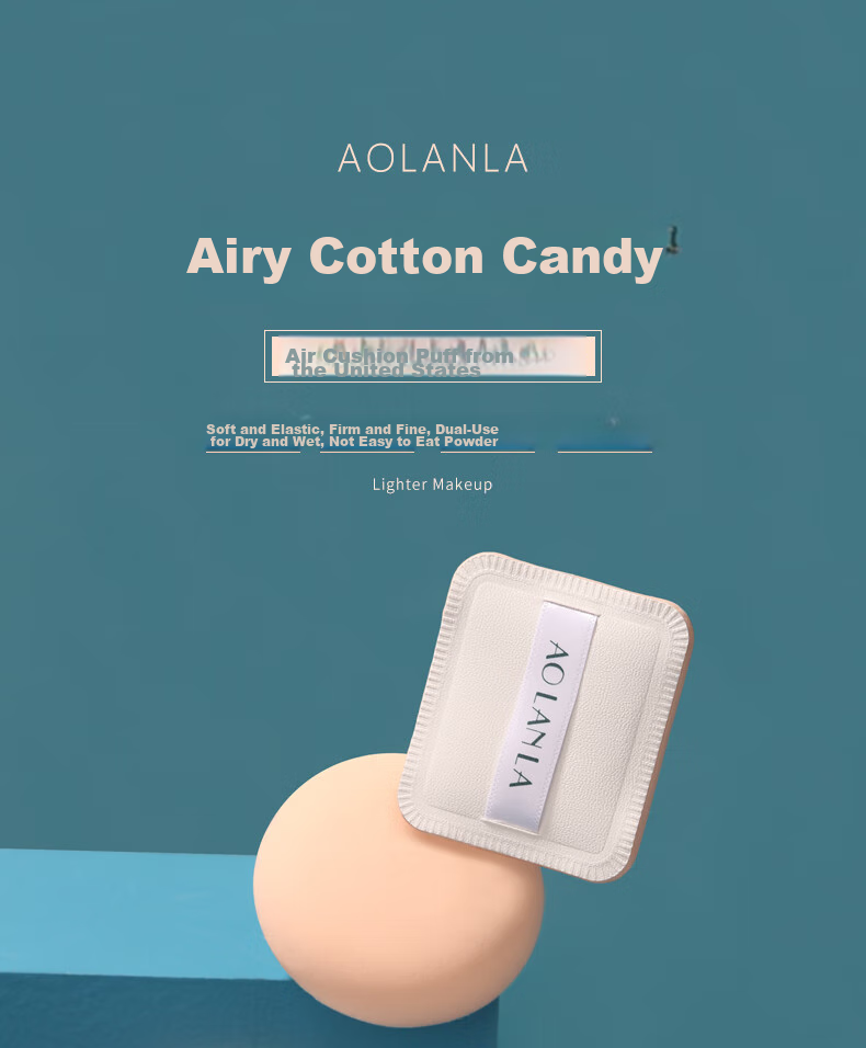 AOLANLA Triangular Rice Ball Cotton Candy Powder Puff, Ultra Soft And Adhesive, for Makeup Application, Foundation Puff, Dual-Use for Dry And Wet Application, Single Puff with Storage Box 1