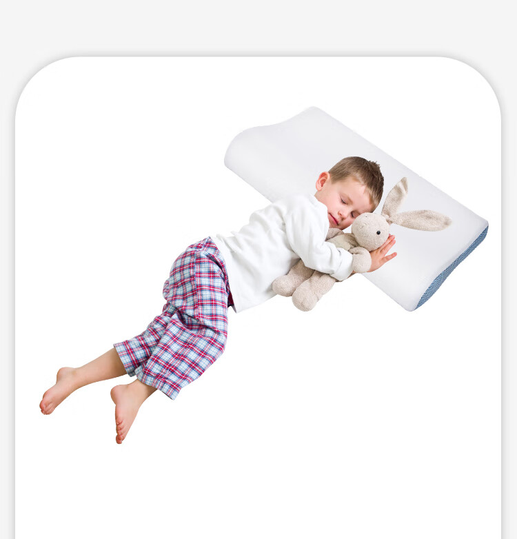 DeRUCCI Pusu 93% Children's Latex Pillow for Ages 6-12, Imported from Thailand, Natural Pillow for Teenagers 10-15 Years Old, Low Profile Pillow for Students 4