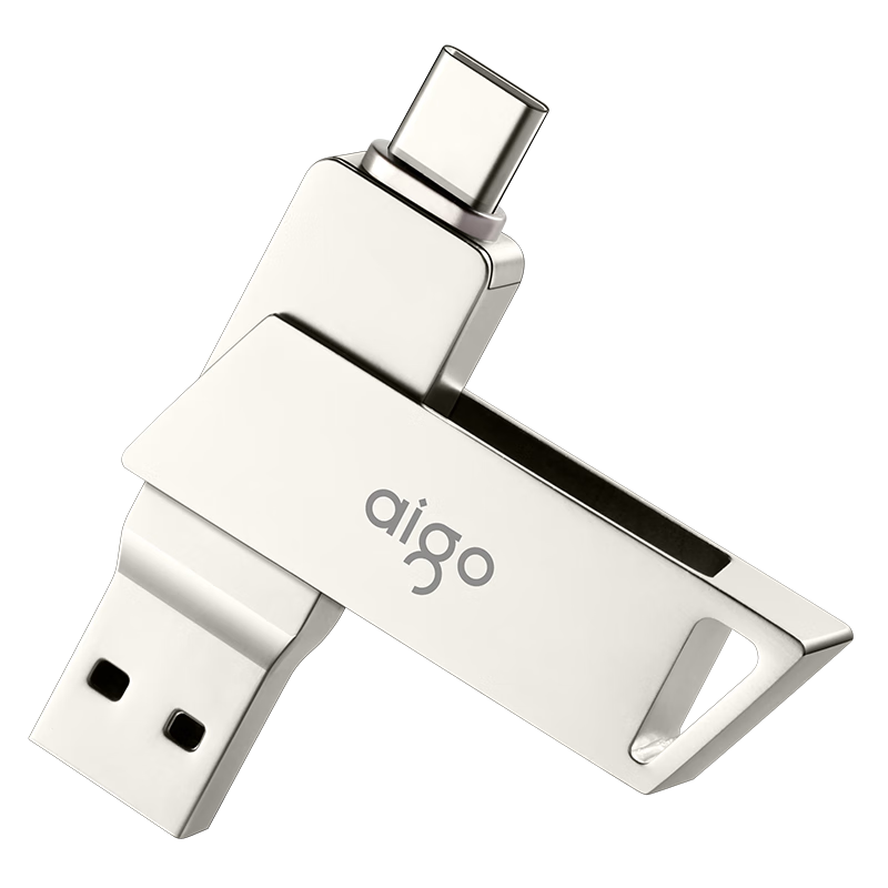 Aigo 256GB Large Capacity 220MB/s USB3.2 Type-C Dual Interface Phone Flash Drive U350 Business Office Study Universal Flash Drive for Smartphones, Tablets And Laptops