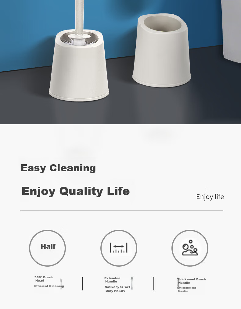 Bendi Extended Handle Toilet Brush Set, Bathroom Cleaning Brush, Toilet Cleaning Brush with No Dead Angles 2