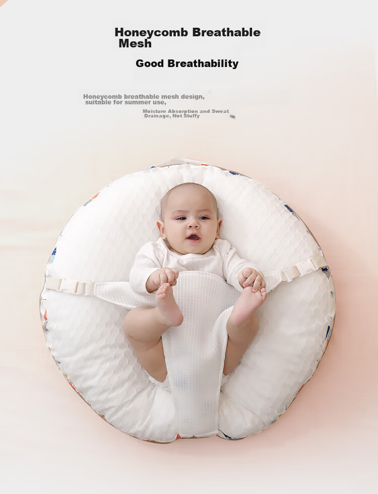 Xiqinbao Baby Anti-Reflux Inclined Pillow, Comforting Pillow, Newborn Nursing Pillow, 0-1 Year Old, Removable Inner Liner (Happy Home) 8