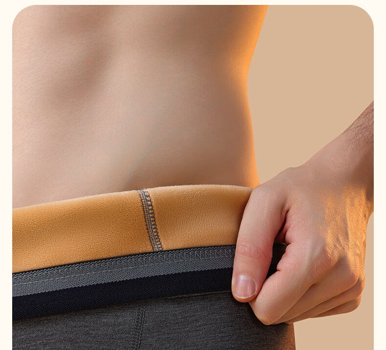 Hengyuanxiang [Down Knee Protection] Thermal Pants for Men, Fleece-Lined Thickened Cotton Long Johns Autumn Winter Warm Underwear 6