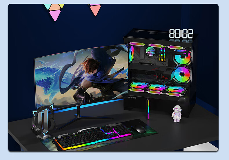 BUBALUS Xian Zhi Jing Black, No-Column Panoramic View Computer Case (Supports ATX Motherboard/360mm Water Cooling/tempered Glass/long Graphics Card/vertical Airflow) 8