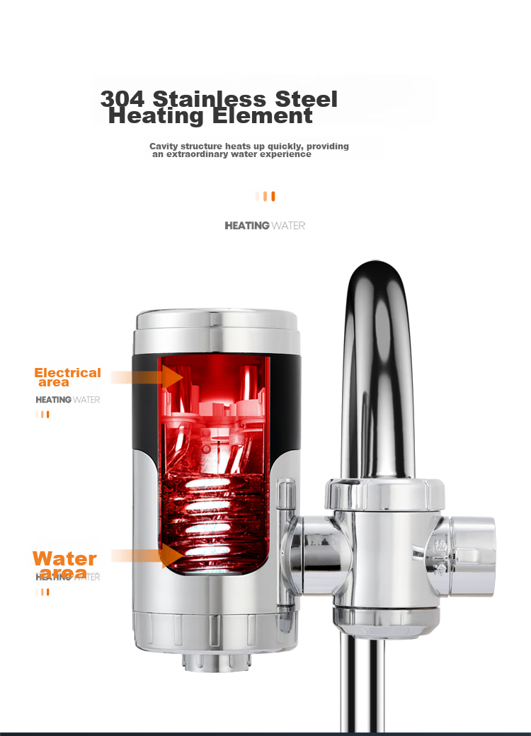 SUPOR Electric Hot Water Faucet, Instant Heating, Kitchen Treasure, Quick-Connect Fast Heating Electric Water Heater, for Bathroom And Balcony, Dual-Use for Cold And Hot Water, Heater 274247-04-CP with Free Leak Protectio 8