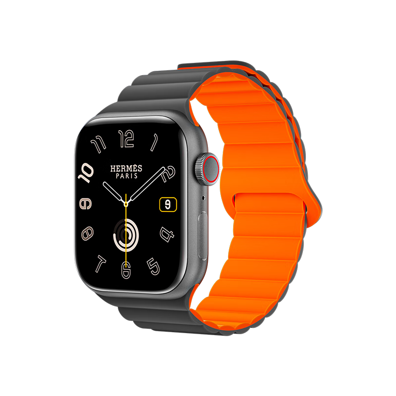 CangHua Compatible with Apple Watch S11 Band, Apple Watch S10/SE3/2/ultra3 Silicone Magnetic Strap, IWatch S9/S8/S7/S6 Dual Color Strap