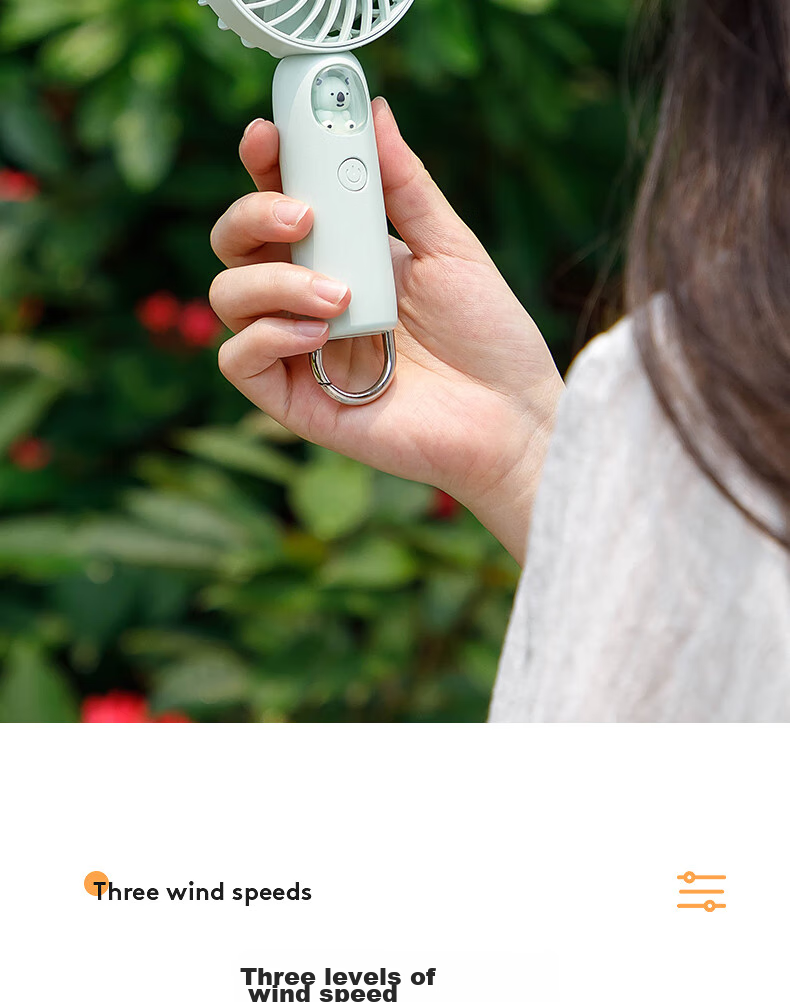 Kelleia Handheld Mini Fan, USB Fan, Portable Electric Fan, for Students, Office, Dormitory, Long Battery Life, Outdoor Travel, QL-F1, Mint Gree 7