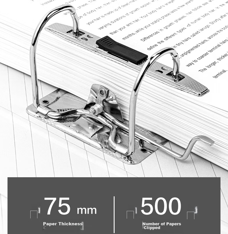 Deli A4/3-Inch Punched File Folder, Office Document Organizer, Single Pack, 5481 Black 5