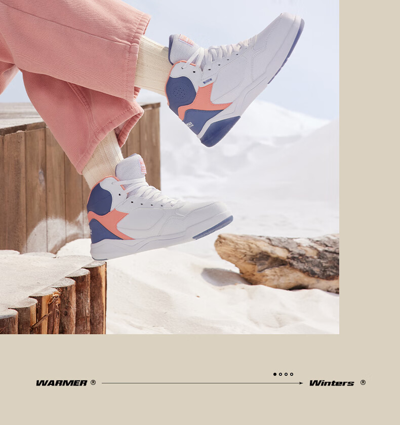 361° Women's Sports Shoes, Autumn And Winter High-Top Warm Fleece-Lined Heightening Casual Sneakers, Style 682146606A-1 27