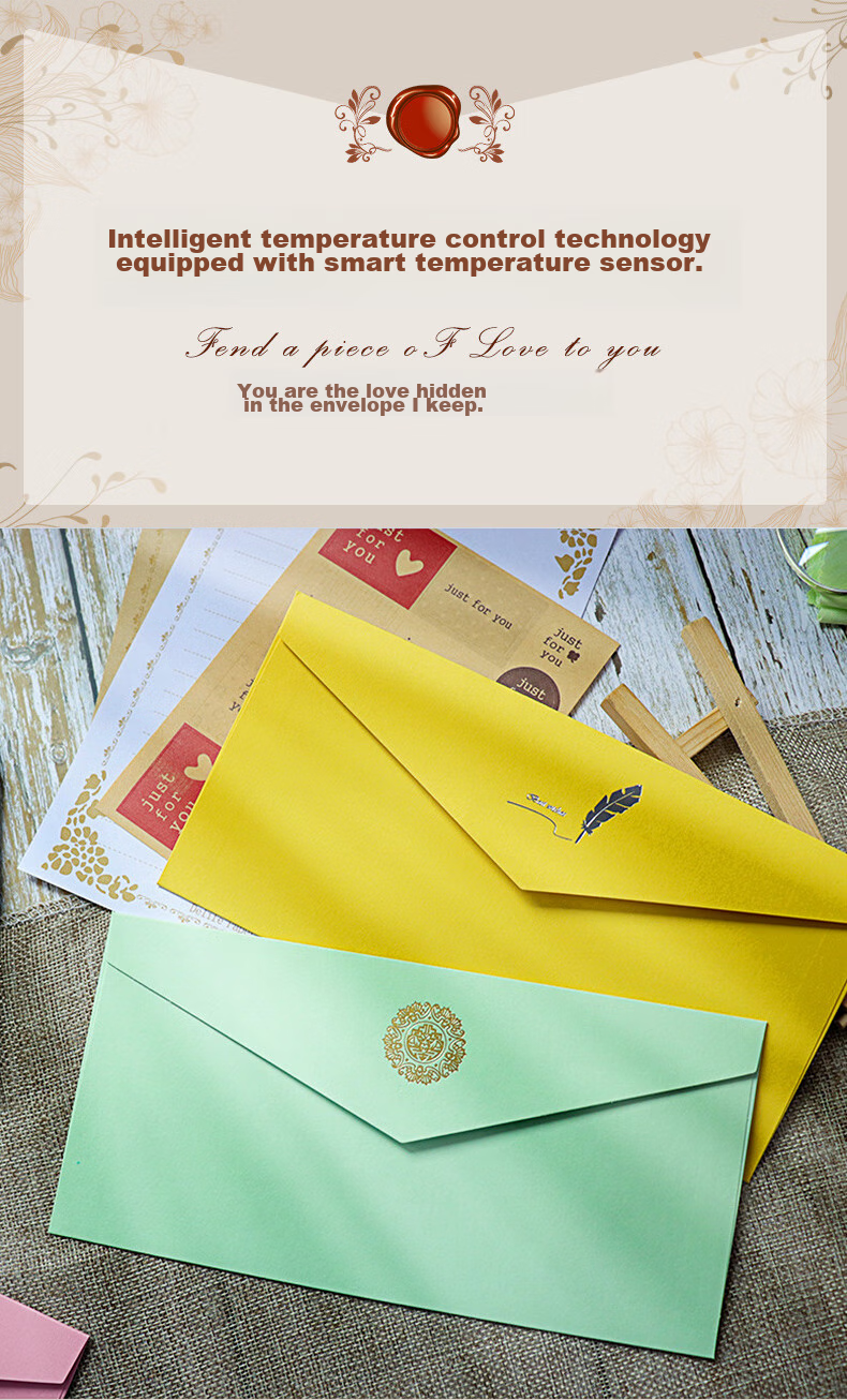 Befon Colorful Envelope And Letter Set, Teacher's Day European Vintage Gold-Stamped Love Letter Exquisite Birthday Card Thickened Postcard Gift for Teachers, 33-Piece Set 0709 1