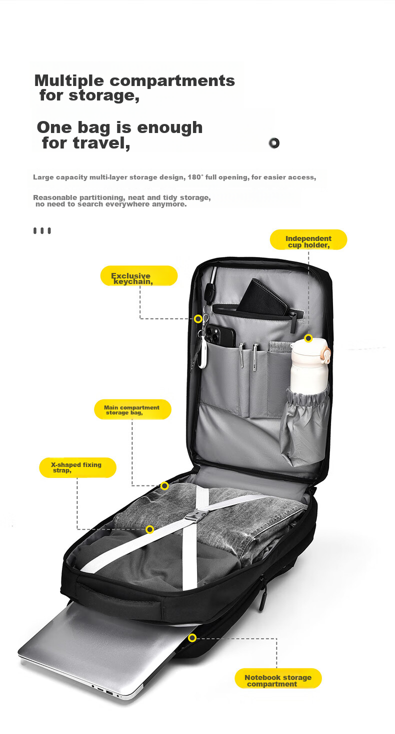 Diigongfang Laptop Backpack for 14/15.6/16 Inch Notebooks, Compatible with Apple, Lenovo Legion, ASUS, Dell, HP, Shadow Elf Gaming Laptops, Large Capacity Backpack 6