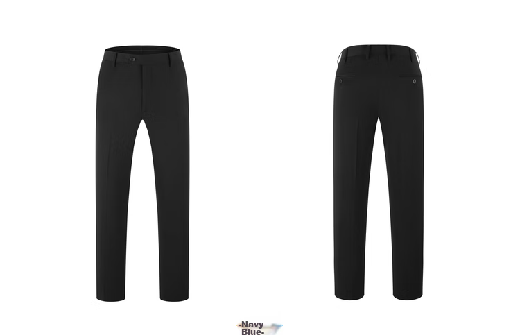 YOUNGOR [Elastic Waist] New 2026 Business Straight-Leg Wide-Leg Trousers, Navy Blue, L (175/84A) 13