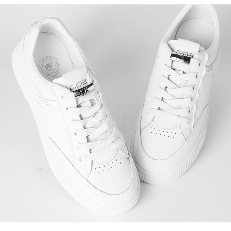 FOOTOPPO Lazy Slip-On Shoes, No-Tie Buckle Shoes, Women's White Sneakers, Skateboard Shoes, Adult No-Binding Shoe Laces for Me 14