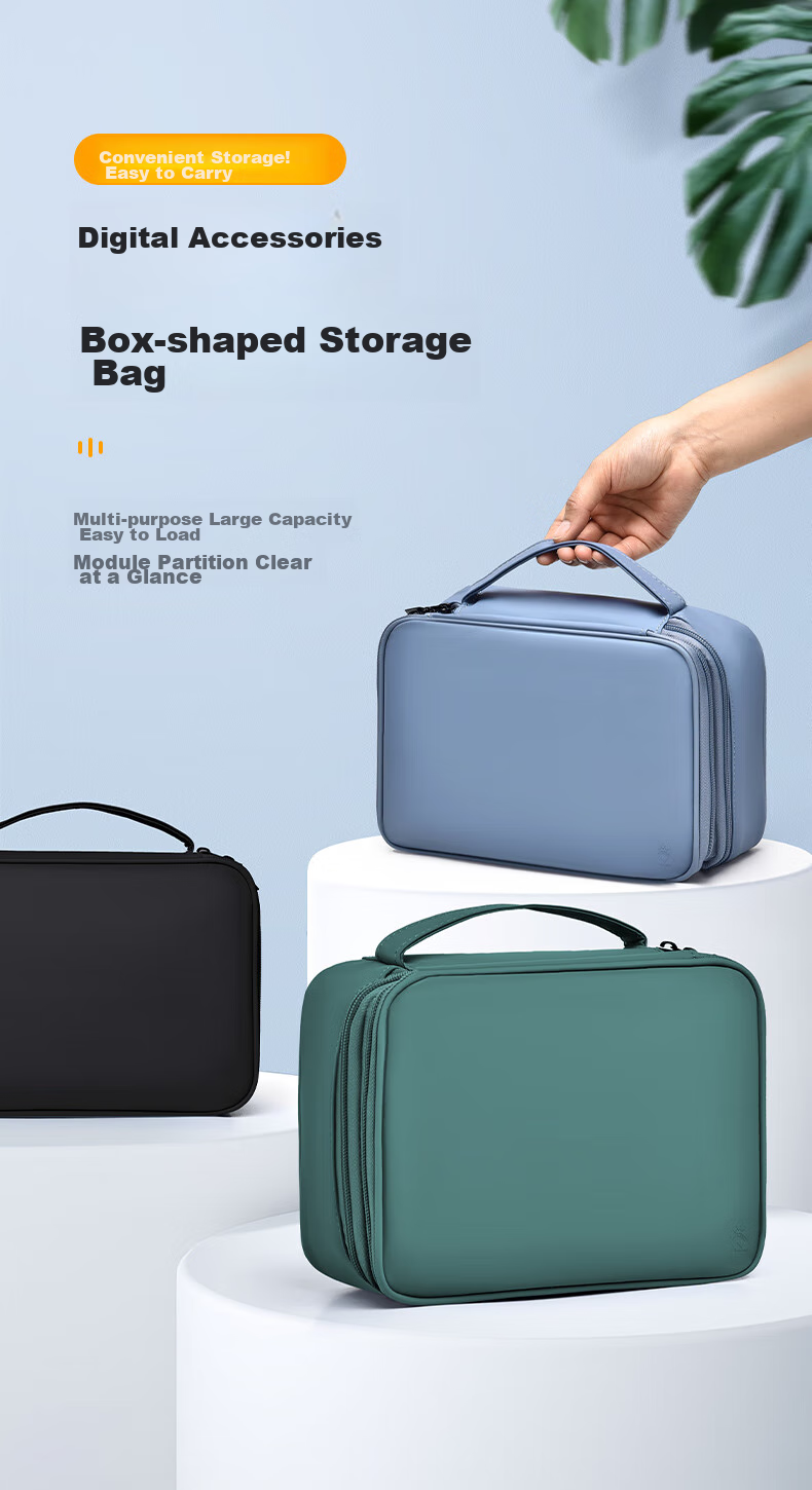 DiyiGongfang Large Capacity Laptop Power Cord Storage Pouch, Data Cable USB Drive Charger Mouse Earphone Multi-Functional Organizer Pouch Universal Apple Huawei Computer Accessory Storage Bag 1