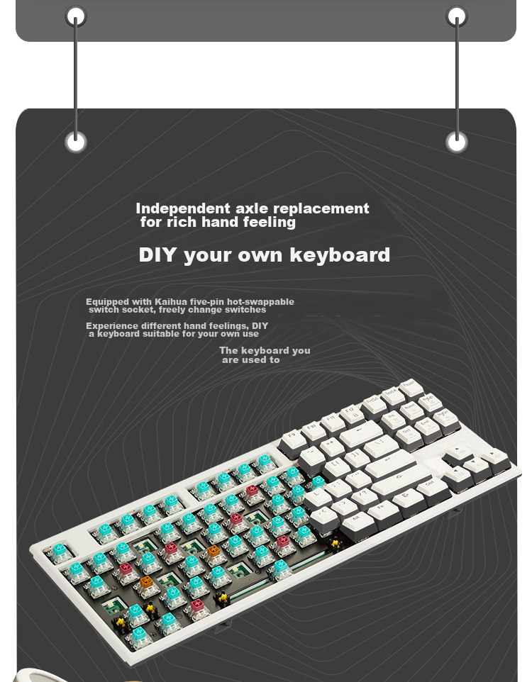 Hyeku X5 Pro Wireless Bluetooth Wired Tri-Mode Keyboard, Five-Port Hot-Swappable, 108 Keys, PBT Keycaps, Black Forest Mousse, Kailh BOX, Lava Gold Switches 8