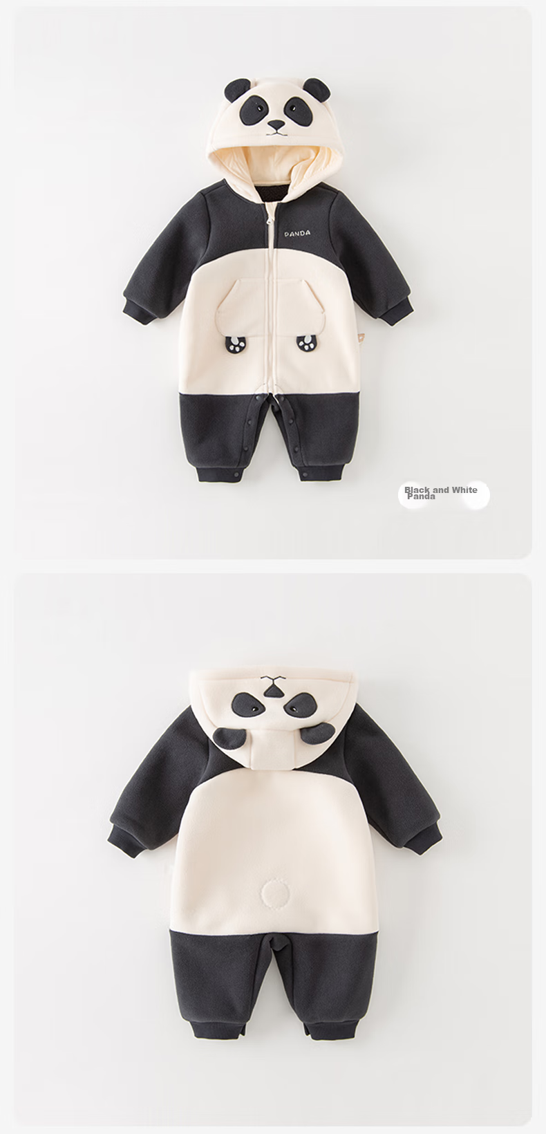 DAVE & BELLA Plush Romper, Winter Warm Baby Clothes, Outdoor Wear, Unisex Infant Onesie 16