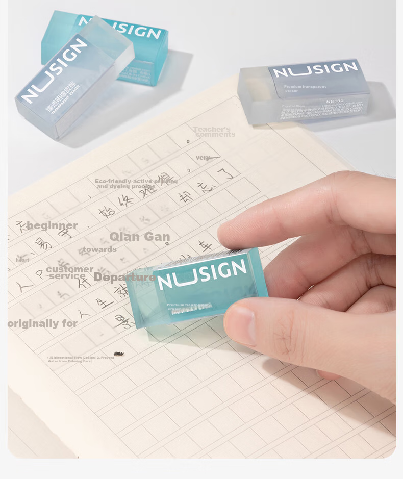 NUSIGN (Deli) NUSIGN Ultra-Clear Eraser, Super Clean Easy-To Low-Debris for Middle School And College Entrance Exams, Student Exam Drawing Erasing Visible Small Single Piece 4