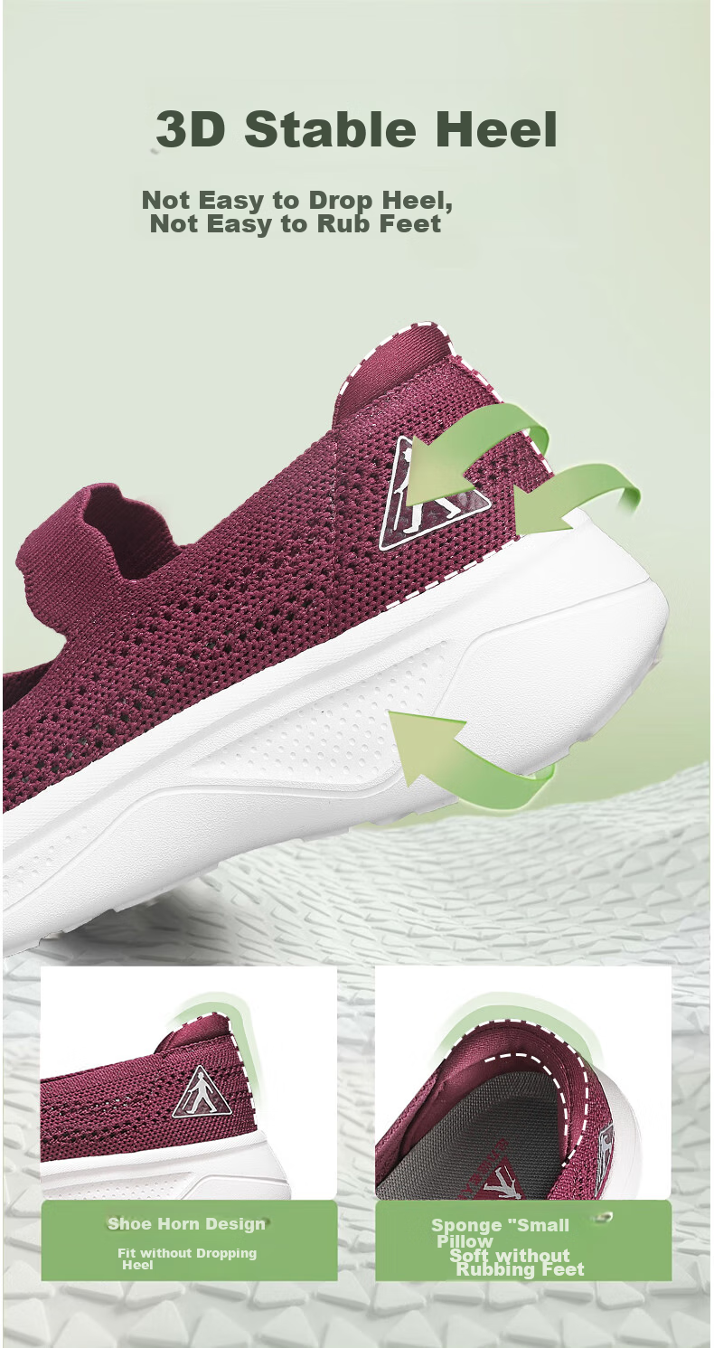 Zulijian Elderly Shoes, Autumn New Style Women's Slip-On Shoes, Mom Shoes, Middle-Aged And Elderly Casual Women's Shoes, 8643K Purple, Size 35 8