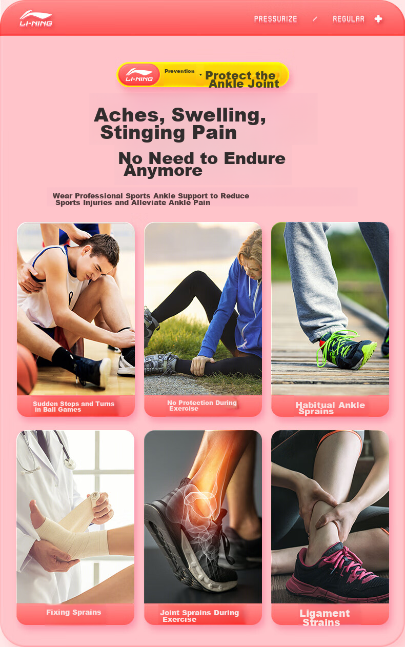 Li-Ning Ankle Brace for Men And Women, Sports Ankle Support, Basketball And Soccer Injury Prevention, Joint Stabilizer, Foot And Ankle Protector 6