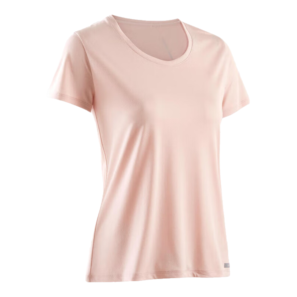DECATHLON Women's Summer Breathable Quick-Dry Sports Running Top, Fitness Short-Sleeve T-Shirt, Pink, 2XL-4925289