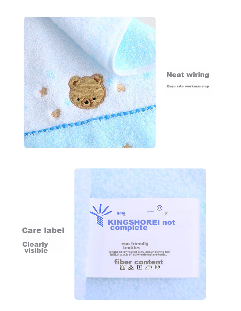 KING SHORE Towels, 3A Antibacterial Pure Cotton Sports Hand Towel, Hanging Towel, Large Square Towel, 4 Pieces, with Hanging Rope, 4-Piece Set 13