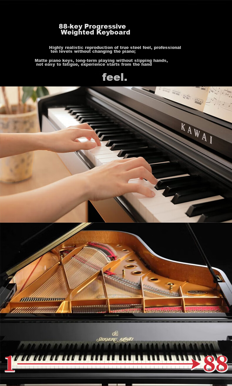 Kawai Digital Piano KDP120GR, 88-Key Weighted Hammer Action, for Adults And Children, Beginners And Professionals, Home Use, Upright Piano 4