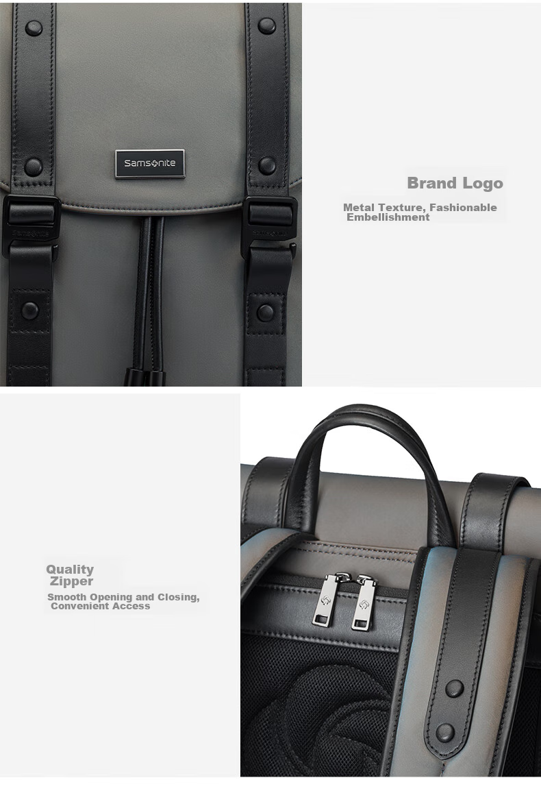 Xinxiuli Casual Fashion Backpack Laptop Bag, 15.6-Inch, for Men And Women, Reflective Material, Cowhide Leather, TM7*013 15