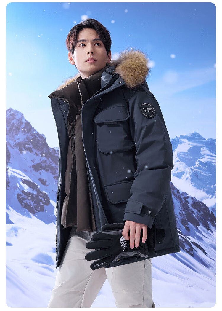 JD Original Imported Extreme Cold 95% Goose Down Jacket, 800 Fill Power, Triple Protection down Coat, Men's And Women's Winter Mid-Length Outerwear, Khaki Color, Size S 22