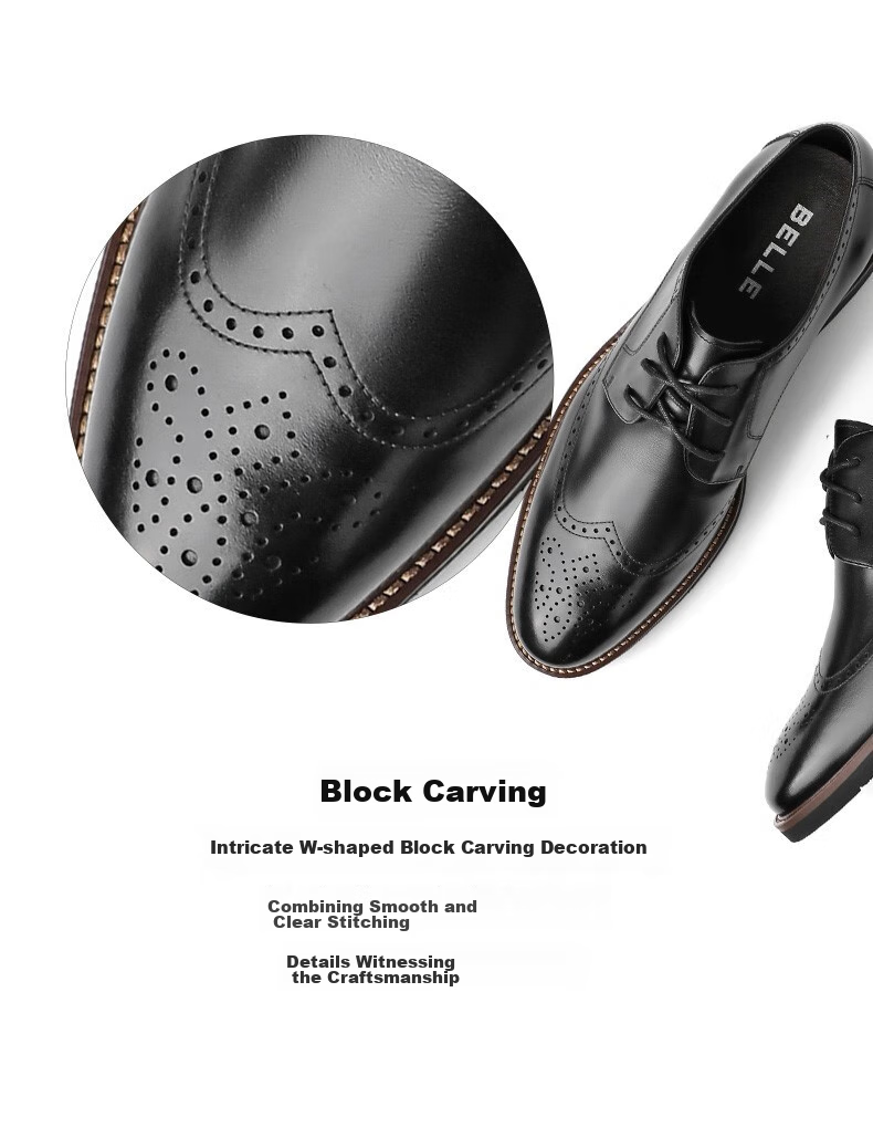 Belle Men's Shoes, Same Style As in Department Stores, Cowhide Shoes, Wedding Shoes, Men's Professional Commute Business Formal Leather Shoes B3217, Black, Size 41 10